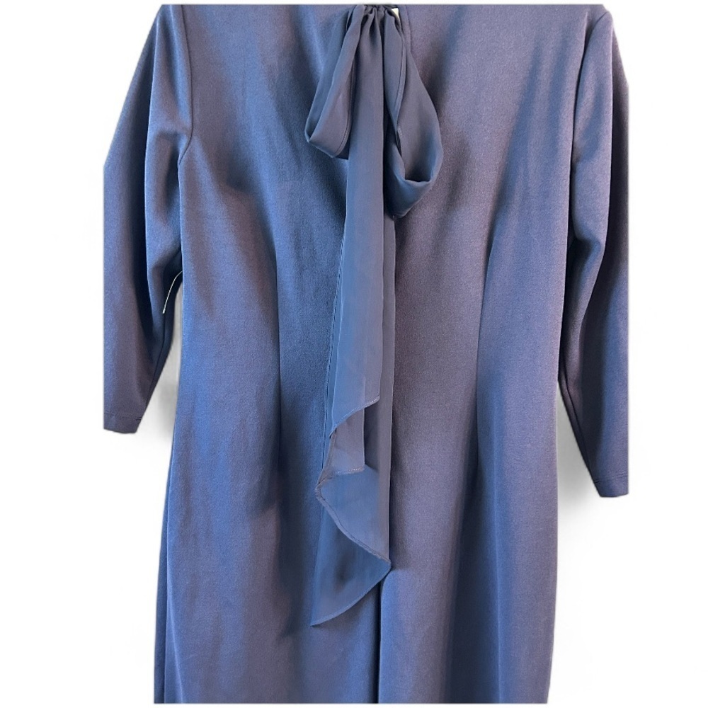 Marina NWT Navy Blue Women's Dress bow neck - Picture 4 of 7